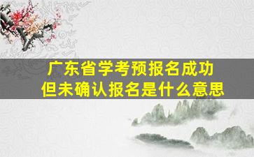 广东省学考预报名成功 但未确认报名是什么意思